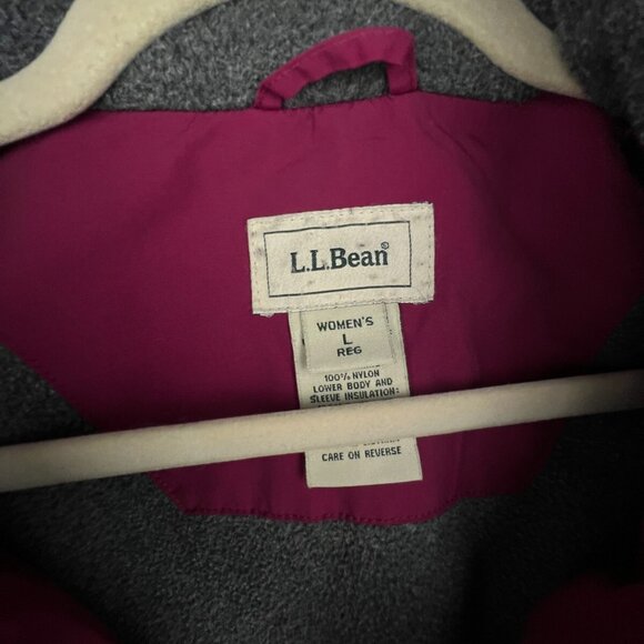 LL Bean Women’s Thinsulate Lined Hooded Jacket Coat Red 0BDX2 Size L Large Reg * - Picture 5 of 16
